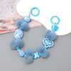 Mobile Phone Case Bag Pendant For Women Plush Fur Ball Handmade Beaded Portable Chain Short Wrist Strap