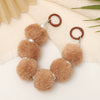 Mobile Phone Case Bag Pendant For Women Plush Fur Ball Handmade Beaded Portable Chain Short Wrist Strap