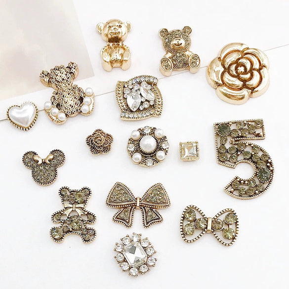 Mobile Phone Case Jewelry Accessories Vintage Bear Style Metal Electroplated Pearl