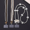 Mobile Phone Chain Accessories Pearl Leather Metal Handmade Love Letter C Style For Women
