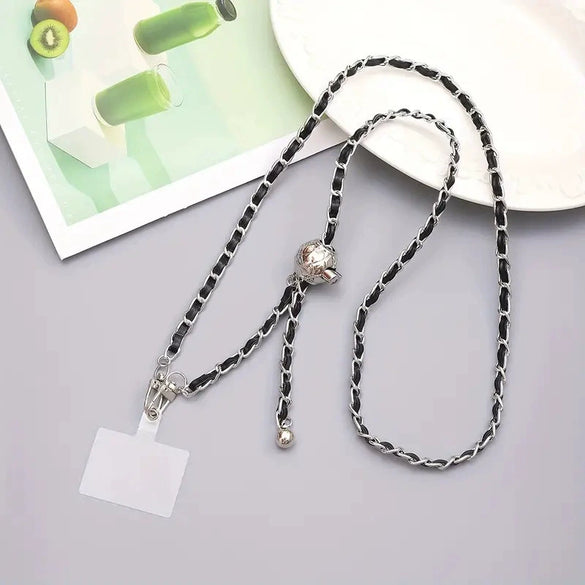 Mobile Phone Chain Accessories Pearl Leather Metal Handmade Love Letter C Style For Women