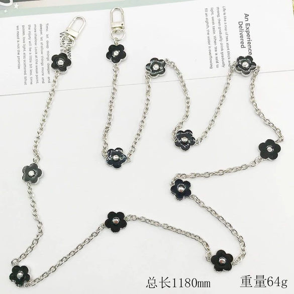Mobile Phone Chain Accessories Pearl Leather Metal Handmade Love Letter C Style For Women
