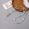 Mobile Phone Chain Accessories Pearl Leather Metal Handmade Love Letter C Style For Women