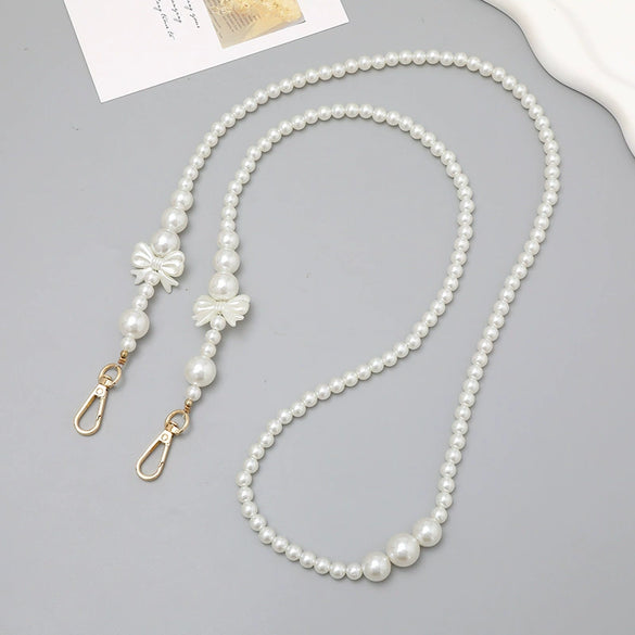 Mobile Phone Chain Accessories Pearl Leather Metal Handmade Love Letter C Style For Women