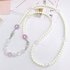 Mobile Phone Chain Accessories Pearl Leather Metal Handmade Love Letter C Style For Women