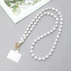 Mobile Phone Chain Accessories Pearl Leather Metal Handmade Love Letter C Style For Women
