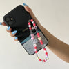 Mobile Phone Chain And Bracelet Hanging Ornaments Mushroom Imitation Pearl Tassel Titanium Steel Geometric Style For Women