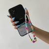 Mobile Phone Chain And Bracelet Hanging Ornaments Mushroom Imitation Pearl Tassel Titanium Steel Geometric Style For Women