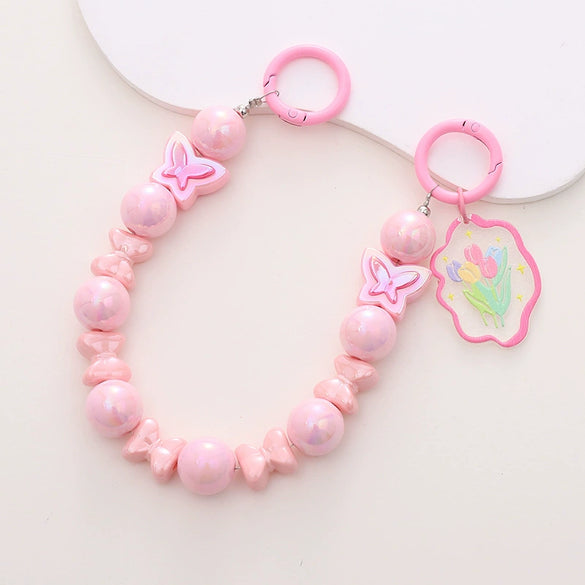 Mobile Phone Chain Pendant Handmade Beaded With Plastic Resin In Bear Piglet Small Animal Pattern