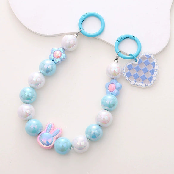 Mobile Phone Chain Pendant Handmade Beaded With Plastic Resin In Bear Piglet Small Animal Pattern