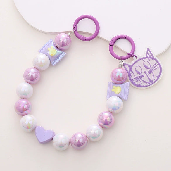 Mobile Phone Chain Pendant Handmade Beaded With Plastic Resin In Bear Piglet Small Animal Pattern