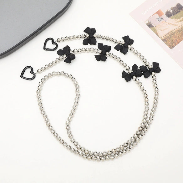 Mobile Phone Lanyard Beaded Love Water Drops Bell Handmade Bag Ornaments For Women