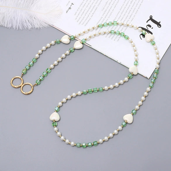 Mobile Phone Lanyard Beaded Love Water Drops Bell Handmade Bag Ornaments For Women