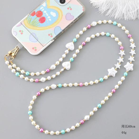 Mobile Phone Lanyard Beaded Love Water Drops Bell Handmade Bag Ornaments For Women