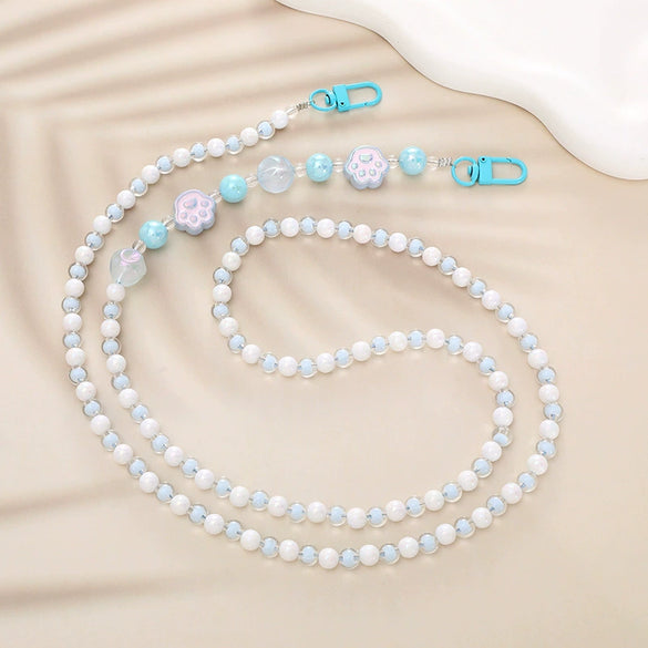 Mobile Phone Lanyard Beaded Love Water Drops Bell Handmade Bag Ornaments For Women