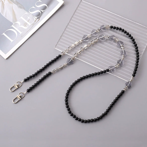 Mobile Phone Lanyard Beaded Love Water Drops Bell Handmade Bag Ornaments For Women
