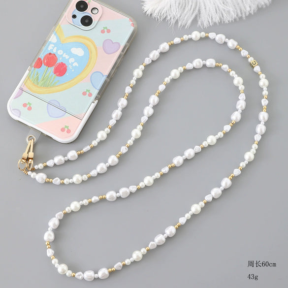Mobile Phone Lanyard Beaded Love Water Drops Bell Handmade Bag Ornaments For Women