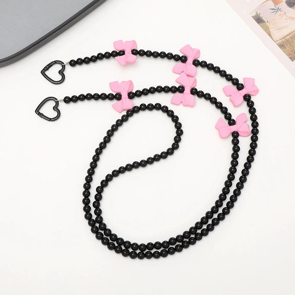 Mobile Phone Lanyard Beaded Love Water Drops Bell Handmade Bag Ornaments For Women
