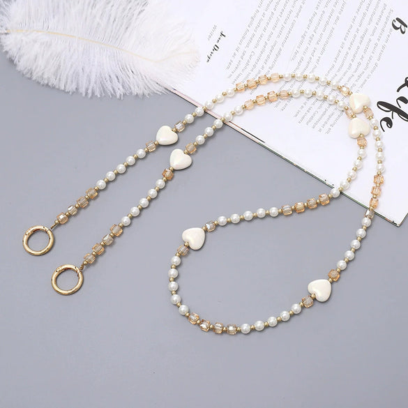Mobile Phone Lanyard Beaded Love Water Drops Bell Handmade Bag Ornaments For Women