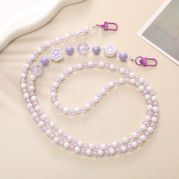 Mobile Phone Lanyard Beaded Love Water Drops Bell Handmade Bag Ornaments For Women