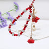 Mobile Phone Lanyard Creative Gypsum Flower Bracelet With Crystal Pendant Handmade For Unisex