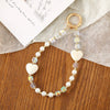 Mobile Phone Lanyard Keychain Pendant Crystal Beaded Love Pattern Handmade Colorplated