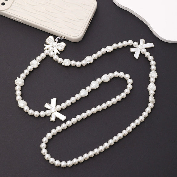 Mobile Phone Lanyard Nylon Rope Plastic Pendant Bowknot Love Antifall Injection Molding Unisex