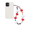 Mobile Phone Lanyard Soft Pottery Handmade Beaded Pink Heart With Kitty And Animated Protagonist Pattern For Girls