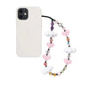Mobile Phone Lanyard Soft Pottery Handmade Beaded Pink Heart With Kitty And Animated Protagonist Pattern For Girls