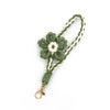 Mobile Phone Lanyard Wrist Strap Keychain Handicraft Woven With Plants And Flowers Pattern