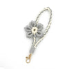 Mobile Phone Lanyard Wrist Strap Keychain Handicraft Woven With Plants And Flowers Pattern