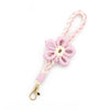 Mobile Phone Lanyard Wrist Strap Keychain Handicraft Woven With Plants And Flowers Pattern