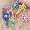 Mobile Phone Lanyard Wrist Strap Keychain Handicraft Woven With Plants And Flowers Pattern