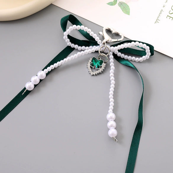 Mobile Phone Pendant Jewelry Car Keychain Headphone Shell Pendant Beads Handmade Bow Pattern