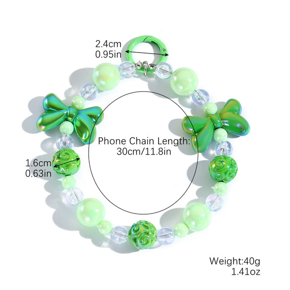 Mobile Phone Pendant Plastic Resin Cartoon Geometric Love Water Drops Bell Beaded Bow Baking Paint