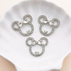 Mobile Phone Shell Alloy Creative Hollow Bow Diamond Accessories With Mickey Head Shape Electroplating Treatment