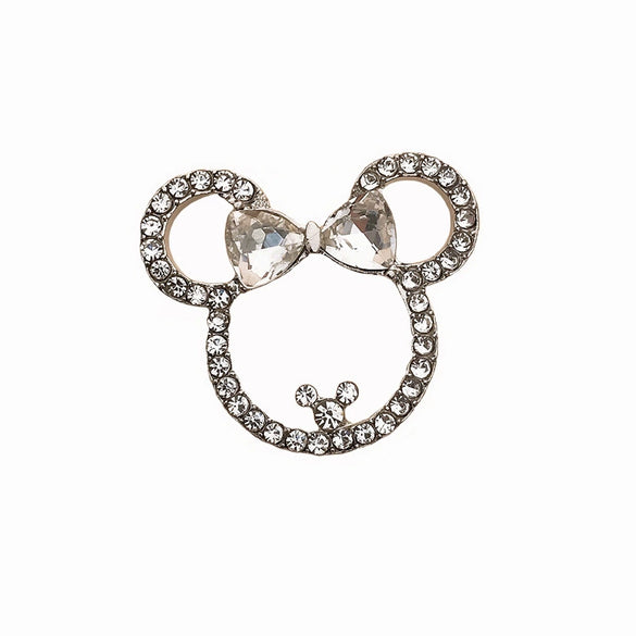 Mobile Phone Shell Alloy Creative Hollow Bow Diamond Accessories With Mickey Head Shape Electroplating Treatment