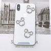 Mobile Phone Shell Alloy Creative Hollow Bow Diamond Accessories With Mickey Head Shape Electroplating Treatment