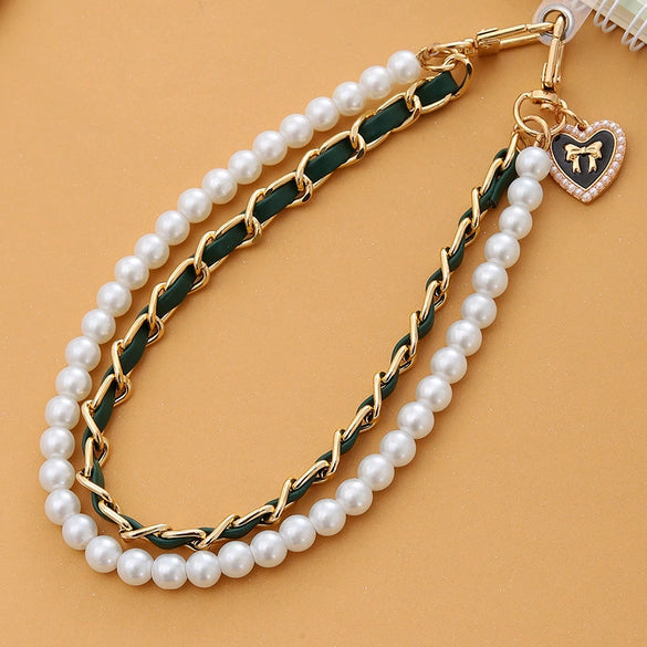 Mobile Phone Shell Jewelry Chain Plastic And Resin Material Fashion Style Hand Chain Pattern Electroplating Process For Women