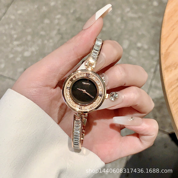 Mobile Rhinestone Fashion Simple Women's Bracelet Watch Alloy Ordinary Glass Mirror