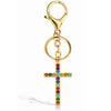 Modern Art Copper Cross Keychain Fashion Simple Bag Pendant And Car Key Accessory For Daily Use