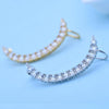 Modern Geometric Copper Clipon Earrings With Zircon Details Elegant Statement Fashion Jewelry