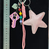 Modern Minimalist Copper Five Pointed Star Pendant Keychain With Pink Rope Sweet Fresh Style For Gift And Award Commemoration