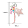 Modern Minimalist Copper Five Pointed Star Pendant Keychain With Pink Rope Sweet Fresh Style For Gift And Award Commemoration
