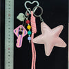 Modern Minimalist Copper Five Pointed Star Pendant Keychain With Pink Rope Sweet Fresh Style For Gift And Award Commemoration