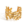 Modern Minimalist Smooth Branch Hollow Geometric Stainless Steel Electroplated Allmatch Jewelry