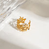 Modern Minimalist Smooth Branch Hollow Geometric Stainless Steel Electroplated Allmatch Jewelry