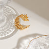 Modern Minimalist Smooth Branch Hollow Geometric Stainless Steel Electroplated Allmatch Jewelry