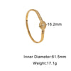 Modern Minimalist Stainless Steel Bracelet For Women With Gold Electroplated Striped Geometric Round Design