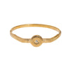 Modern Minimalist Stainless Steel Bracelet For Women With Gold Electroplated Striped Geometric Round Design